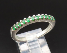 925 Sterling Silver - Vintage Multi Sone Green Topaz Band Ring Sz 9.5 - RG25521 - £24.20 GBP