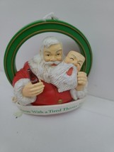 1990 Coke COCA-COLA CHRISTMAS ORNAMENT &#39;AWAY WITH A TIRED THIRSTY FACE&#39; - $5.69