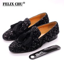 Mens Tassel Loafers Sequin Casual Shoes British Style Gentleman Wedding Dress Sh - £90.77 GBP