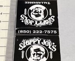 Vintage Matchbook Cover  Sloppy Joe’s restaurant Tallahassee, FL  gmg  U... - $12.38