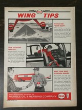Vintage 1961 Esso Airplane Motor Oil Wing Tips Full Page Original Ad - £5.30 GBP