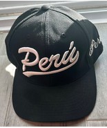 Peru Black with White Logo Baseball Cap Embroidered Cotton Adjustable Ha... - $21.92 CAD
