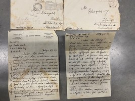 Palestina Israel 2 cubiertas antiguas coleccionables + cartas 1946 Haifa... - $20.28