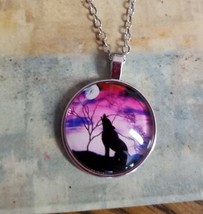 WOLF Necklace Glow in the Dark Pendant Mens Necklace Mens Jewelry Wolf Jewelry - £14.19 GBP