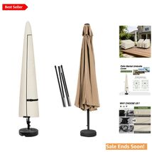 Beige  Umbrella Cover - Durable &amp; Waterproof for 12 Ft Market Parasols - $50.44