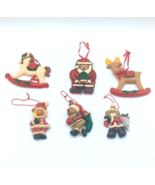 Vtg Polymer Clay Christmas Ornaments Cookie Rocking Horses Reindeer Bear... - £11.66 GBP