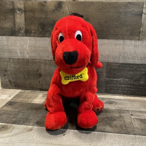 Clifford Big Red Dog 14" Plush Yellow Bone Collar Scholastic 2003 Kohls Cares - £8.23 GBP