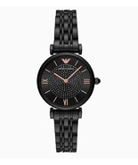 New Emporio Armani AR11245 GIANNI T-BAR Quartz Analog Black Dial Women's Watch - £110.70 GBP