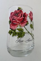 Brockway Flower of the Month Glass Tumbler Red Pink Rose June 12 Fluid O... - $25.58 CAD
