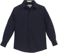Boy&#39;s Classic Fit Long Sleeve Button Down Kids Black Dress Shirt - 6 - £10.27 GBP