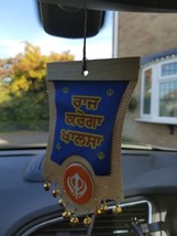 Singh Kaur Sikh Punjabi Gurbani Khalsa Khanda Ek Onkar Car Rear Mirror Hanger AC - £10.35 GBP