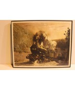 VINTAGE RAILROAD POSTERS/PRINTS -#164 STEAM TRAIN PRINT - FRAMED 14&quot; X 11&quot; - $22.28 CAD