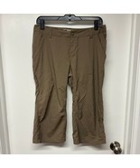 REI Womens Brown Beige Hiking Capri Pants Size 4 Small Nylon Stretch Lig... - $25.74