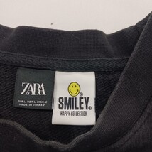 ZARA X Smiley RN#77302 Men’s Black Cotton Short Sleeve Graphic Sweatshirt Size L image 5