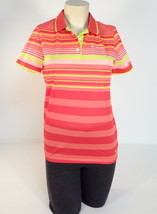 Columbia Sportswear Red Multi Stripe Mesh Short Sleeve Polo Shirt Women NWT - £39.04 GBP