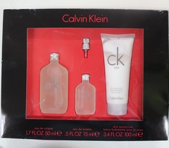 Ck One By Calvin Klein 3PCS Set Unisex 1.7 Oz + 0.5 + 3.4 Skin Moisturizer - £23.53 GBP