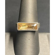SILPADA 925 STERLING SILVER AND YELLOW ART GLASS RING SIZE 8 SKY - $43.76