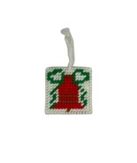 Vintage Cross Stitch Crochet Bell On Plastic Board Christmas Tree Orname... - $6.33