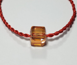Red String Good Luck And Fortune Bracelet Kabbalah Orange Austrian Crystal - £6.94 GBP