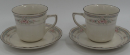 Noritake Rothschild 7293 China Flat Cup and Saucer Floral - $11.87
