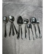 11 Pc Oneida Community FANTASY ROSE Glossy Stainless SERVING PIECES SPOO... - $39.99