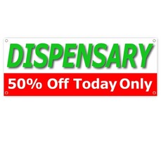 Dispensary 50 Off Clearance Banner Advertising Vinyl Flag Sign Inv - £59.46 GBP