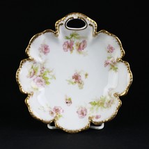 Haviland Limoges H1847 Pink Yellow Poppy Floral Handled Bonbon Bowl, Fra... - $25.00