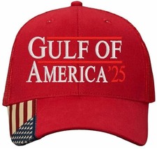 Gulf of America Hat - Trump 2025 Embroidered Adjustable Hat Mesh Back AM... - $26.72