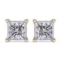 0.33 Ct Natural  Diamond  SI Clarity Square Shape Solitaire Stud - £492.31 GBP