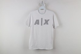 Armani Exchange Mens Small Spell Out Line Center Logo Short Sleeve T-Shirt White - £22.92 GBP