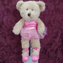 ToysRus Ballerina Tan Plush Bear Pink Tutu stuffed Animal Plush 14&quot; - £9.48 GBP