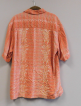 Tommy Bahama 100% Silk Orange and Blue Hawaiian theme short sleeve shirt Large - £19.45 GBP