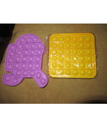 2 Piece Push Pop Fidget Toy Purple Running Man and Yellow Square - £8.70 GBP