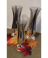 Set of silver plated retro glass vases - $453.33 MXN