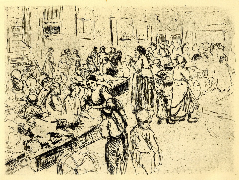 Original 1920 Etching MAX LIEBERMANN &quot;Amsterdamer Judengrasse&quot; - $144.05