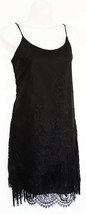 Sam Edelman Womens Bohemian Rhapsody Lace Dress Medium Fringe Flapper Black NEW - £115.68 GBP