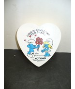 Vintage Wallace Berrie &amp; Co Smurfs Love Is Something You Share Heart Con... - $12.74
