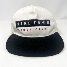 VTG Nike Town Orange County Baseball Hat White Black Cap Chili Davis Autograph - $29.65