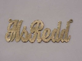 14K SOLID YELLOW GOLD Personalized  &quot;Ms Redd&quot; Cursive Name Pendant - $400.98 CAD