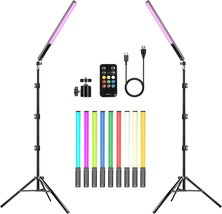 2 Pack RGB LED Video Light Wand Stick with Tripod,Hagibis Photography St... - £113.22 GBP