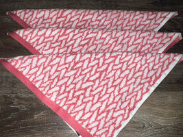 Lauren Ralph Lauren ~ Washcloth Towels Cotton Pink White Sanders ~ 3-Piece - £20.75 GBP
