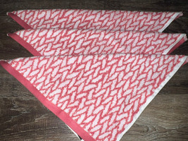 Lauren Ralph Lauren ~ Washcloth Towels Cotton Pink White Sanders ~ 3-Piece - $26.42