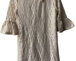 Crown &amp; Ivy Kids Party Dress Size 6 Girl’s Gold White  Bell Sleeves Shimmer - $12.74