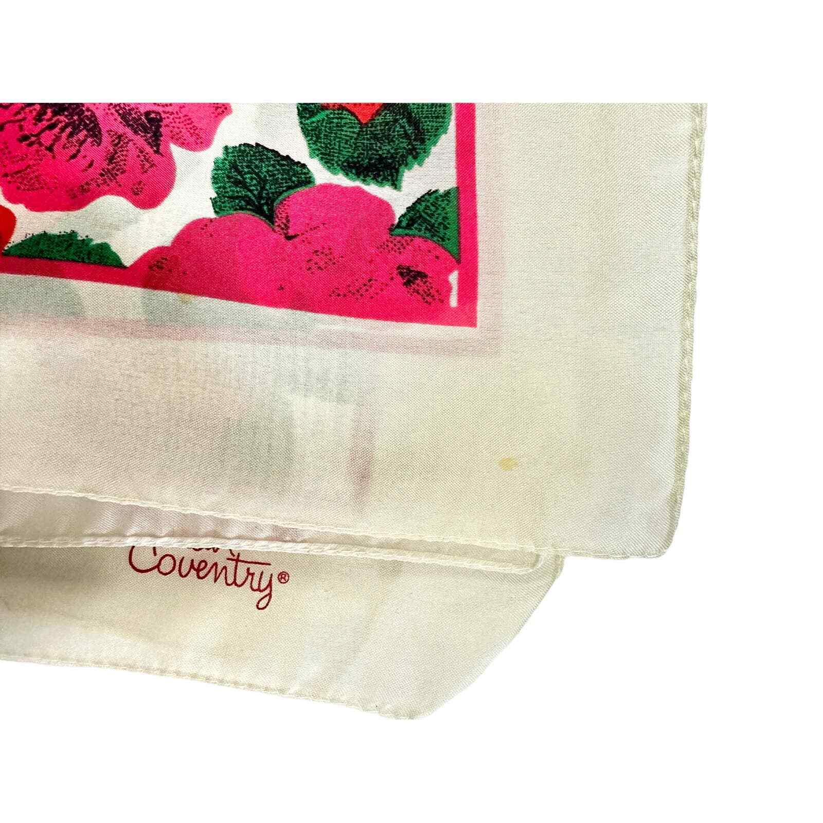 1960s RETRO VTG SARAH COVENTRY Roses Scarf 30" Square Acetate Signed Item image 6