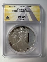 2003-W $1 One Dollar Proof Silver Eagle PF65 DCAM - £40.98 GBP