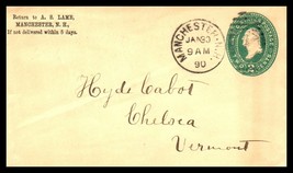 1890 US Cover - Manchester, New Hampshire to Chelsea, Vermont X11 - £2.32 GBP