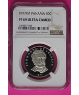 1977 Panama PF 69 Ultra Cameo Proof 50 Centesimos NGC Graded Authentic S... - $81.95 CAD