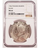 1966 Argent Panama Balboa Classé Par NGC Comme - $2,164.28 MXN