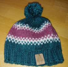 LOVE JACKIE DESIGNS GIRLS KNIT BEANIE HAT W/POM-S-NWOT-NICE/SOFT/LOOSE L... - $7.69