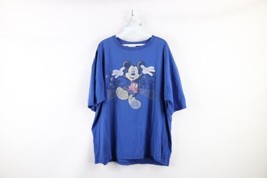 Vintage 90s Disney Mens XL Thrashed Walt Disney World Spell Out T-Shirt Blue USA - £27.22 GBP